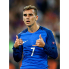 Griezmann, el gran protagonista de la semifinal de la victoria gala, celebra uno de sus tantos ante la selección de Alemania. HORCAJUELO