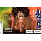 Página de inicio en Facebook de Shakira.