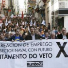 La manifestación recorrió las calles de la ciudad de Ferrol para reclamar obra civil en Astano.