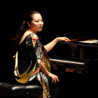 La pianista japonesa durante su actuación en el Auditorio.