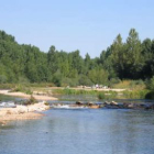 Imagen del río Órbigo a su paso por la localidad de Villanueva de Carrizo.