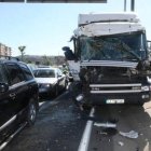 Estado en el que quedó el camión accidentado.