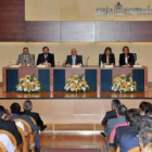 El presidente de Caja Segovia, Atilano Soto, preside la asamblea general de la entidad.