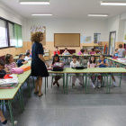 Un grupo de niños en un colegio de León.