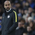 Guardiola, en el partido ante el Everton.