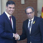 Reunión entre Pedro Sánchez y Quim Torra en la Moncloa. /