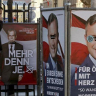 Propaganda electoral en Austria. A la izquierda Van der Bellen y a la derecha Hofer.