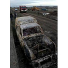 Estado en el que quedó un vehículo afectado por el incendio