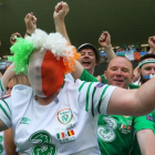 Aficionados irlandeses en Burdeos.