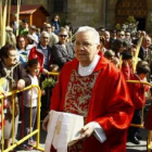 Monseñor Julián López, en el último Domingo de Ramos celebrado en León