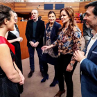 La presidenta de las Cortes, Silvia Clemente, ayer duranre la apertura de las Cortes. R. GARCÍA