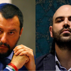 Matteo Salvini y Roberto Saviano. /