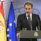 Zapatero compareció en el Palacio de La Moncloa.