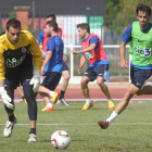 Orlando, en un entrenamiento con el equipo berciano.