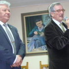 Trias, junto al presidente de la Casa de León.