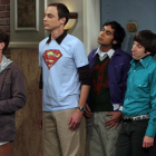 Johnny Galecki, Jim Parson, Kunal Nayyar y Simon Helberg, protagonistas masculinos de la telecomedia The Big Bang Theory.