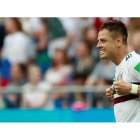 Chicharito Hernández celebra el segundo gol de México ante Corea del Sur. JOSÉ MÉNDEZ