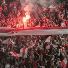 Fans del River Plate celebran el triunfo en Buenos Aires, el pasado domingo.