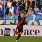 Piti, autor de los dos goles que le han dado la victoria al Rayo ante el Málaga.