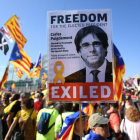 Independentistas catalanes se manifiestan ante el Parlamento Europeo. PATRICK SEEGER