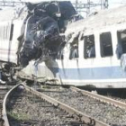 Estado en el que quedó uno de los vagones siniestrados a consecuencia del accidente