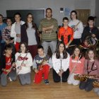 Grupo de músicos que forman parte de la banda infantil de Cistierna. CAMPOS