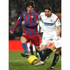 Messi, durante el partido entre el Barcelona y el Sevilla el año pasado