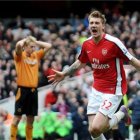 Nicklas Bendtner, en su etapa con el Arsenal.