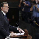 Mariano Rajoy durante su discurso de investidura en el Congreso de los Diputados. BALLESTEROS