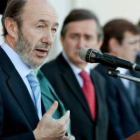Rubalcaba, en la inauguración, ayer, del nuevo acuartelamiento de la Guardia Civil en Felanitx.