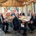 Reunión de los mandatarios del G7 ayer, en el castrillo de Kruen, en Alemania. SVEN KANZ