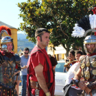 Miembros de Ludus Bergidum vestidos como legionarios romanos en una fiesta anterior.