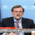 Imagen de la intervención de Rajoy, este sábado.