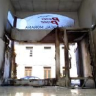 Estado en el que quedó la sede del PP en Pontevedra tras ser atacada con un artefacto casero