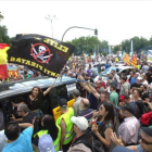 Protesta de taxistas en Madrid contra Uber y Cabify, el 30 de mayo.