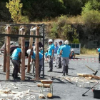 La exhibición de entibación corrió a cargo de cuatro parejas de Palencia y el Bierzo Alto. CEBRONES