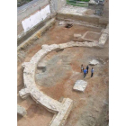 Vista aérea de los restos romanos hallados en el solar del Gullón.