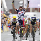 Greipel celebra su victoria en la quinta etapa.