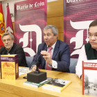 Wenceslao Álvarez Oblanca, Josquín Sánchez Torné y Víctor del Reguero en la presentación de la obra. RAMIRO
