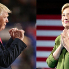 Donald Trump y Hillary Clinton, durante actos electorales.