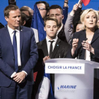 Le Pen en un mitin en Villepinte, en el norte de París. ETIENNE LAURENT
