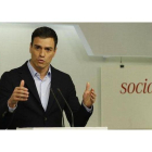 El secretario general del PSOE, Pedro Sánchez, en rueda de prensa.