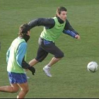 Ramón Pereira entrenó ayer por primera vez con sus compañeros