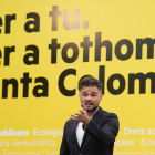 Rufián, ayer en la presentación de su candidatura. ALEJANDRO GARCÍA