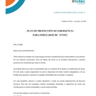 Carta recibida por los trabajadores.