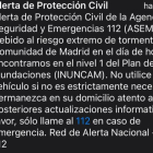 Captura de pantalla de uno de los mensajes emitidos por la Agencia de Seguridad y Emergencias. DL