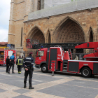 Simulacro de incendio en la Catedral de León. PEIO GARCÍA