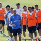Zidane, en un entrenamiento con el primer equipo del Madrid.