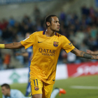 Neymar celebra su gol, segundo del Barça ante el Getafe.