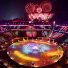 El estadio de Pyeongchang durante la clausura de los Juegos de Invierno